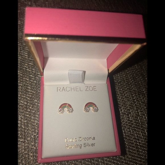 Rachel Zoe Cubic Zirconia 🌈Rainbow Stud Earrings - Picture 3 of 5